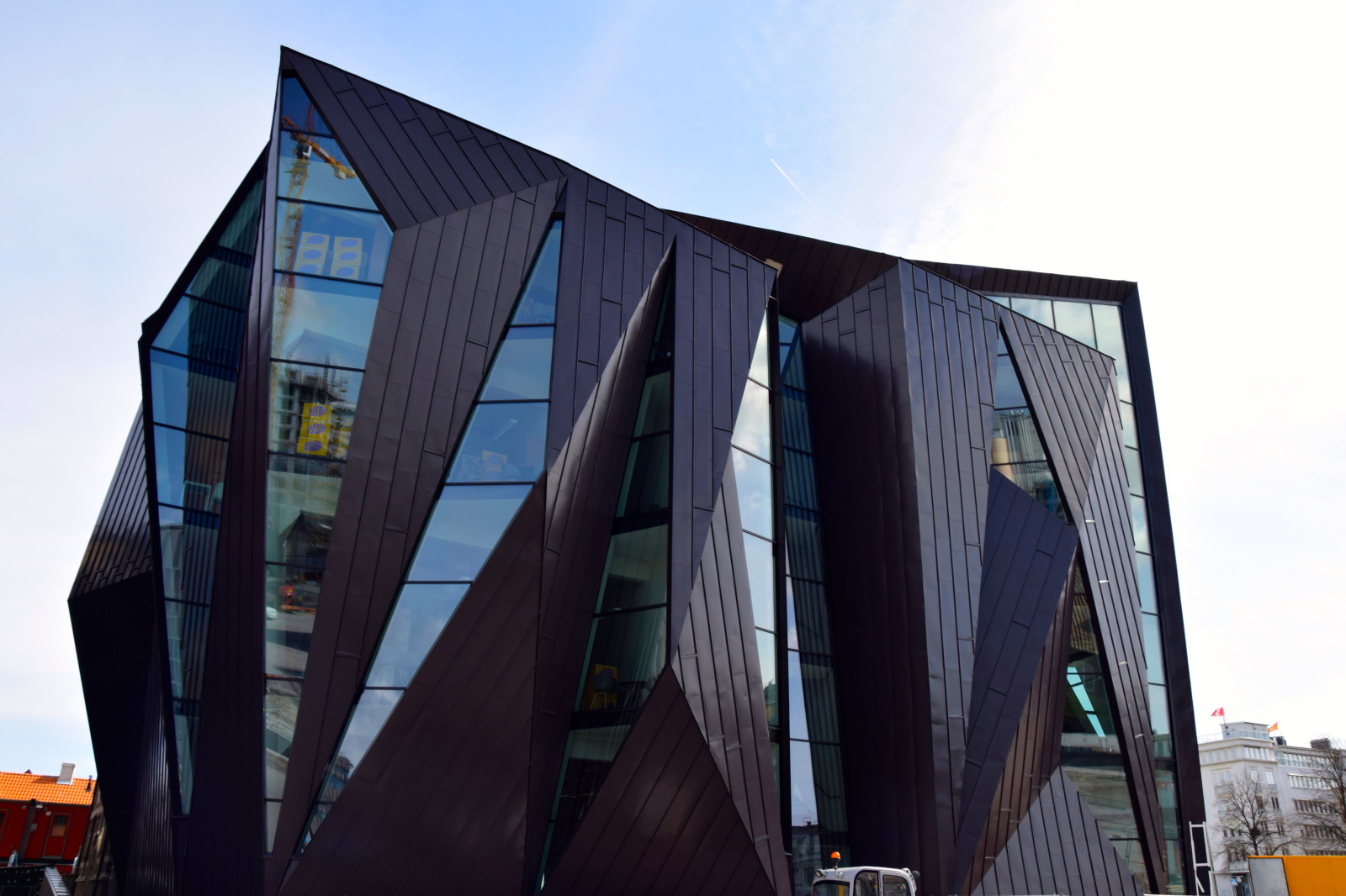 město, architektura, odraz, Malmo, WMU, worldmaritimeuniversity, formulář, design, kimutzonarkitekter, danskform, tornhuset, profesionální, fasáda