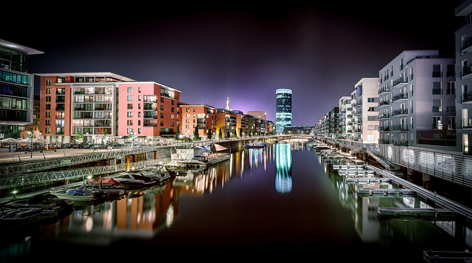 odraz, panoráma města, Metropolitní oblast, město, urban area, voda, noc, vodní, metropole, město, architektura, mrakodrap, nebe, smíšené využití, budova, panoráma, panelový dům, kondominium, Marina, centrum, večer, kanál, počítač tapeta