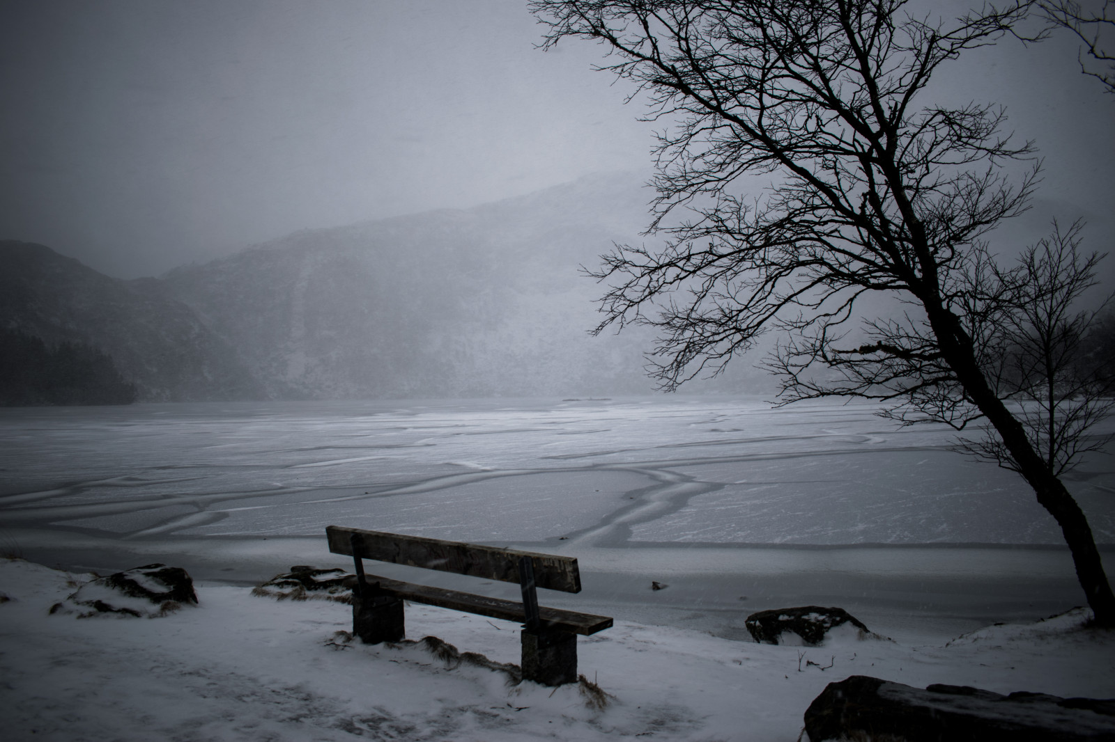 krajina, bílý, jezero, voda, Příroda, nebe, sníh, zima, led, Norsko, ráno, mlha, mráz, lavice, řeka, Prvky, atmosféra, Nikon, zmrazení, Bergen, strom, mlha, venkovní, vánice, obrázek, norge, začátečník, jezero, ledová landform, zimní bouře, jev, Ledovec