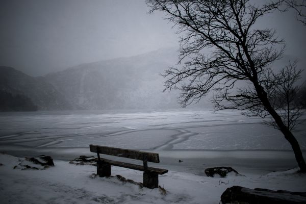 lake, water, sky, landscape, white, nature