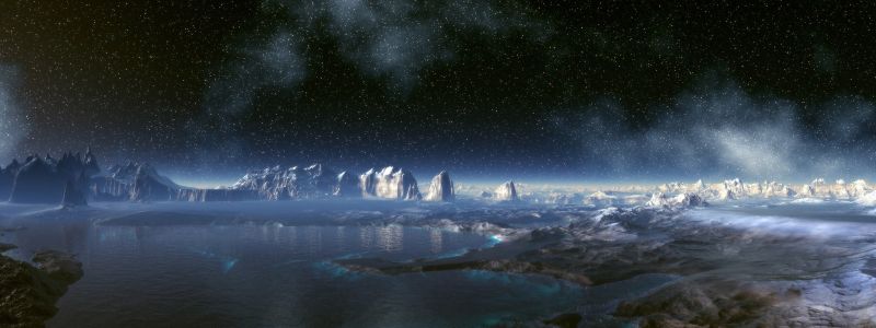 krajina, noc, sníh, led, měsíční svit, atmosféra krajina, noc, sníh, led, měsíční svit, atmosféra