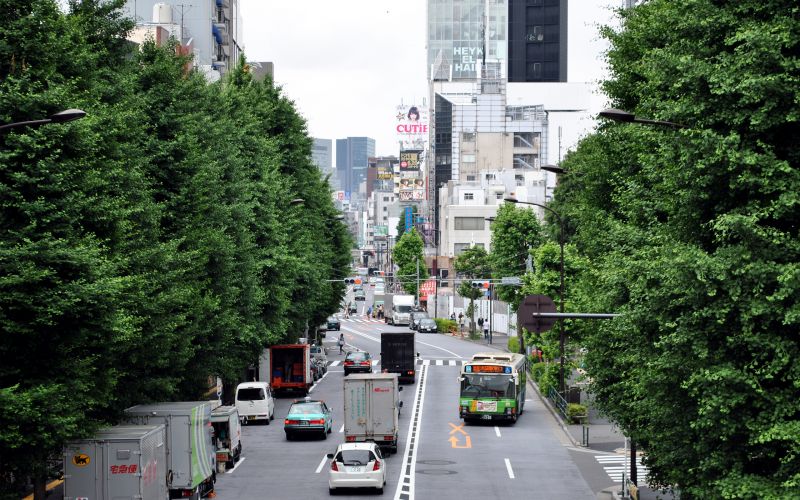 Japonsko, město, ulice, silnice, provoz, město Japonsko, město, ulice, silnice, provoz, město