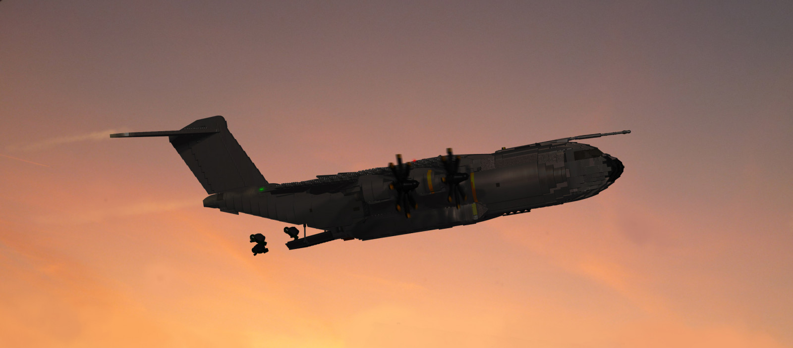 letadlo, vysoký, skok, LEGO, letadlo, nadmořská výška, válečný, nízký, doprava, proud, pokles, náklad, Úroveň, Airbus, Atlas, grizzly, strategický, vrtule, dopravce, turbovrtulový, výsadkář, transportní letoun, A400M