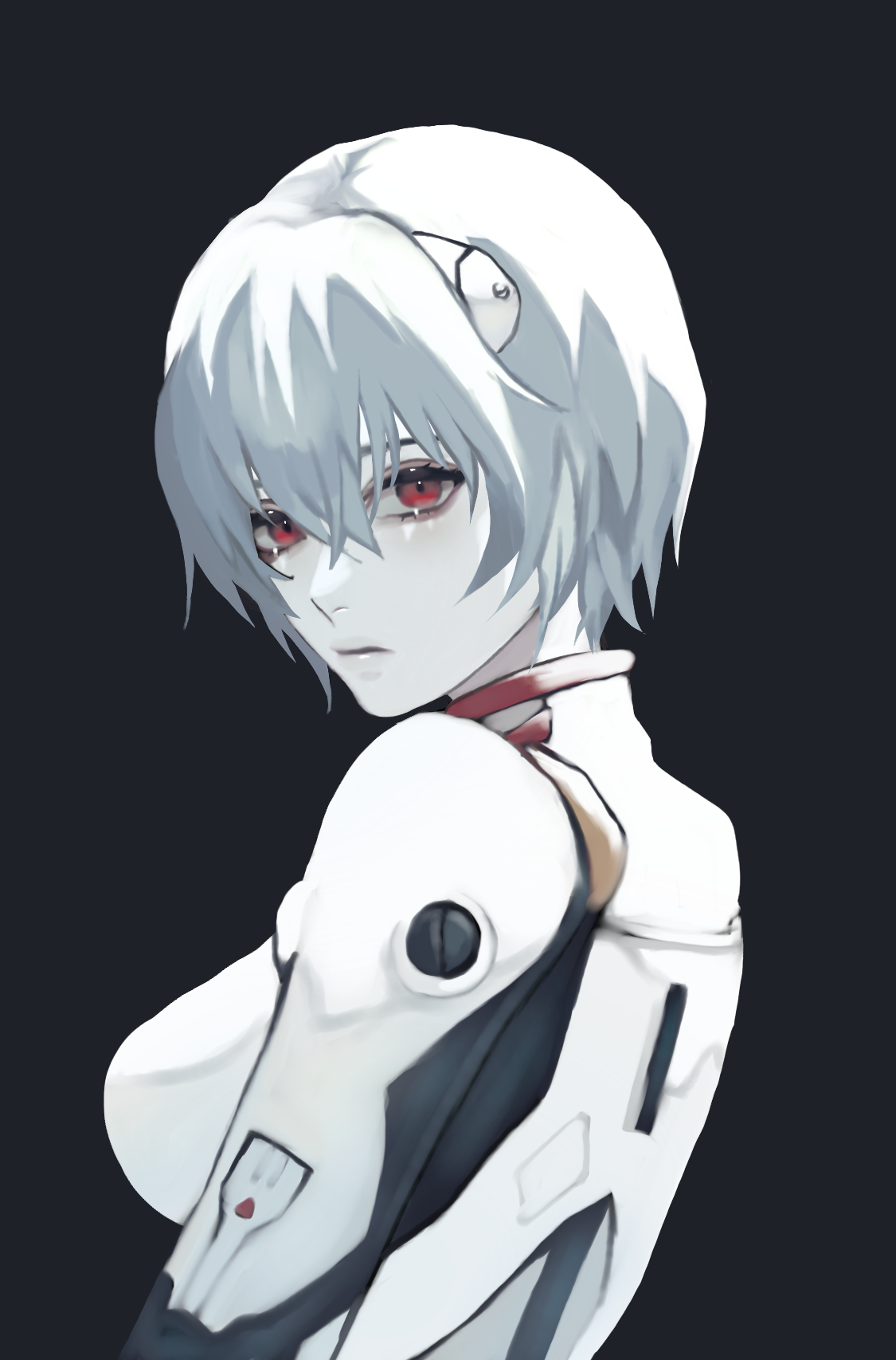 Anime, Dziewcząt anime, Rebuild of Evangelion, Neon Genesis Evangelion, Super Robot Taisen, Ayanami Rei, krótkie włosy, niebieskie włosy, solo, Praca plastyczna, Sztuka cyfrowa, Sztuki fanów