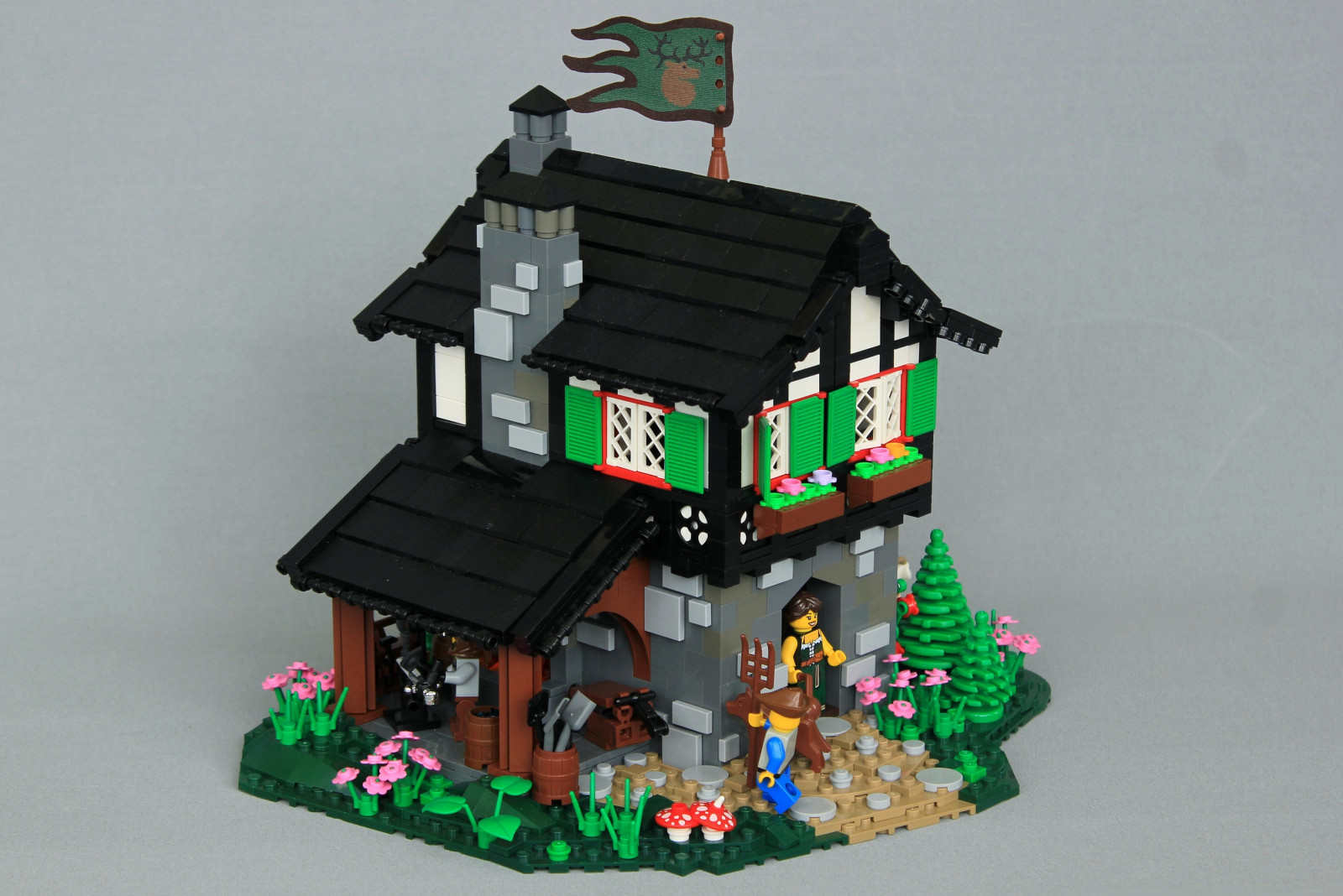 paesaggio, interno, parete, casa, LEGO, sedia, castello, bandiera, fuoco, struttura, Giocattolo, maniscalco, medievale, design, tetto, vite, camino, classico, creazione, tecnica, fucina, irregolare, base, fucina, tudor