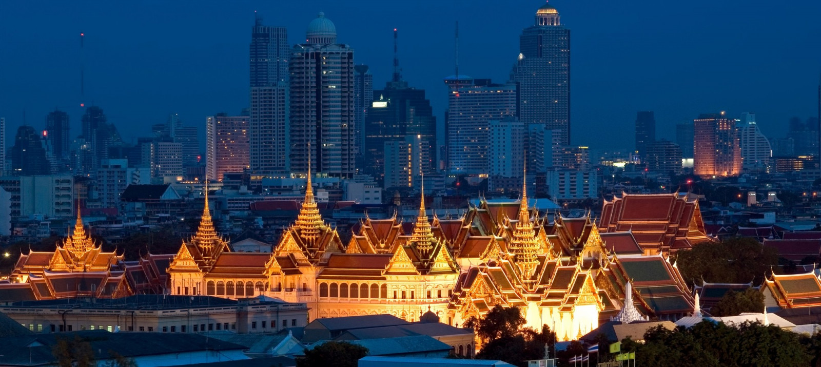 chrám, krajina, město, panoráma města, noc, architektura, budova, panoráma, mrakodrap, večer, věž, horizont, soumrak, Thajsko, Bangkok, metropole, perspektivní, Thai, centrum, mezník, Metropolitní oblast, lidské osídlení