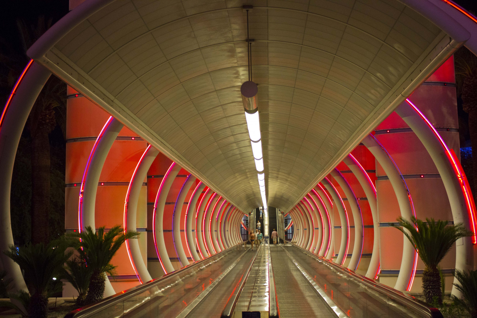 lys, by, nat, arkitektur, neon, symmetri, cirkel, USA, rulletrappe, bue, metropol, Nevada, struktur, infrastruktur, løkke, lys, belysning, vegas, Las Vegas, thestrip, milepæl, Forenede Stater, turistattraktion, hovedstadsområde, offentlig transport, Ballys, fixed link