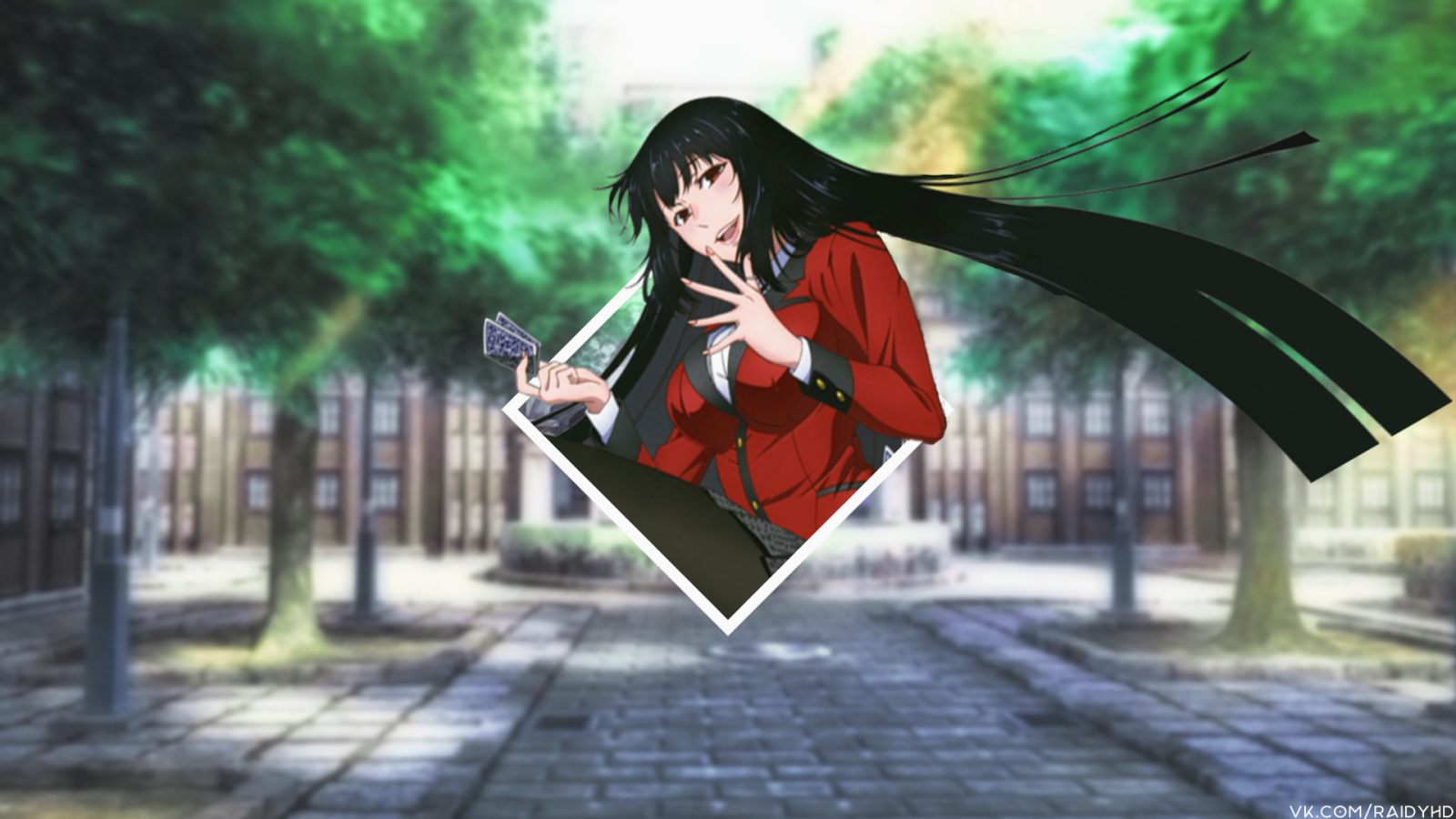 anime, anime dívky, picture in picture, Jabami Yumeko, Kakegurui