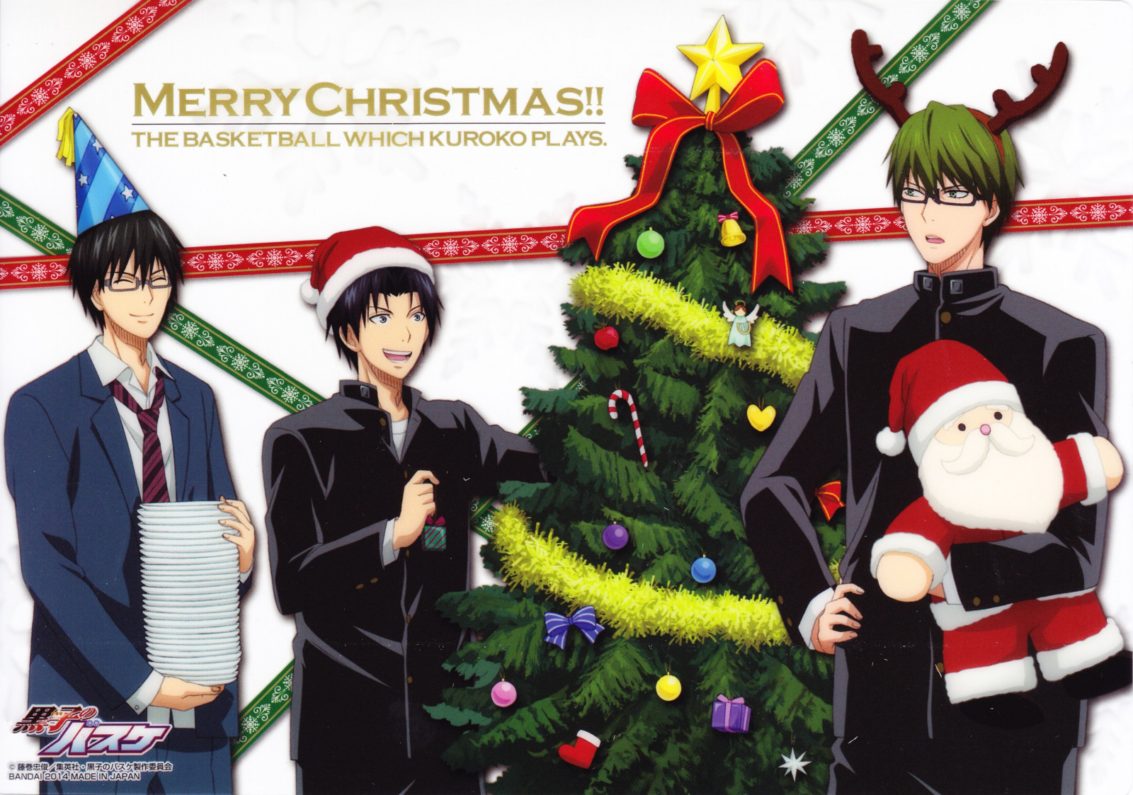 4889x3432 px, Basuke, Vánoce, claus, Imayoshi, Kazunari, Kuroko, Midorima, Ne, santa, Shintarou, Shouichi, Takao