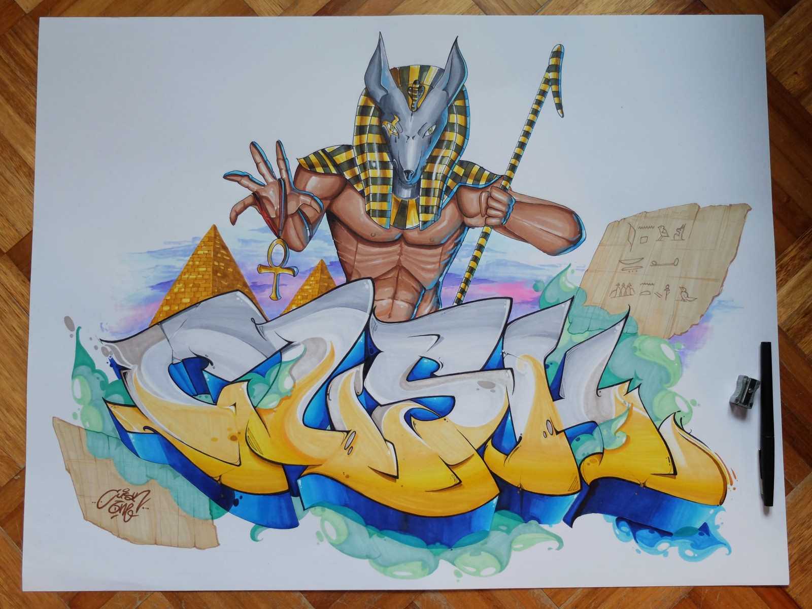 výkres, malování, ilustrace, 2015, nástěnná malba, UMĚNÍ, skica, dítě art, cusk, cuskone, Egypte