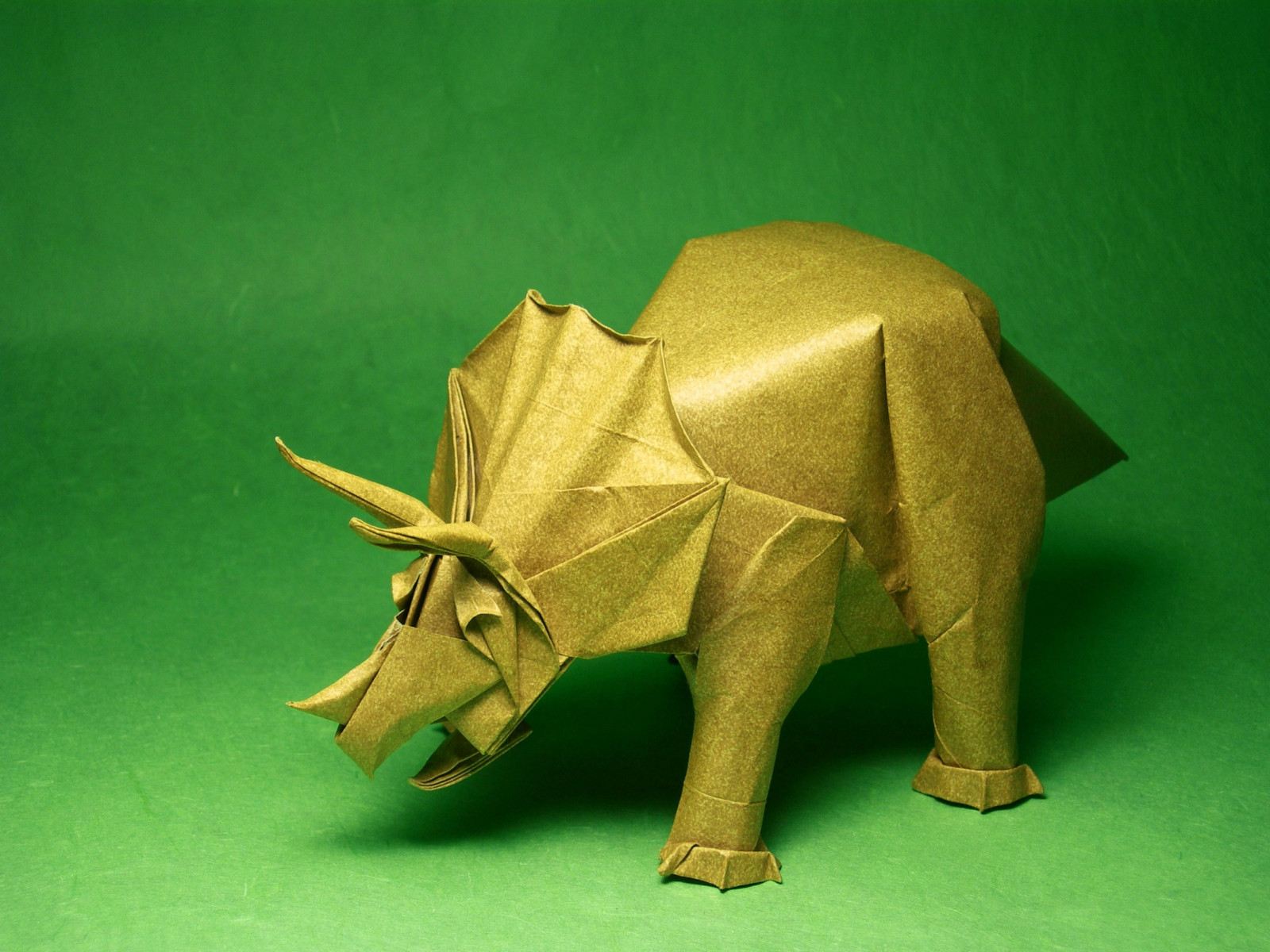 slon, UMĚNÍ, zvíře, zvěř, papír, origami, dino, dinosaurus, plaz, paleontologie, fantazie, éra, složený, mramor, roh, prehistorický, papier, Papiroflexia, dinosauři, vyhynulý, skládací, Dinosaurus, pravěk, křídový, druhohorní, Fumiakikawahata, Kawahata, Tanteidan, Papierfalten