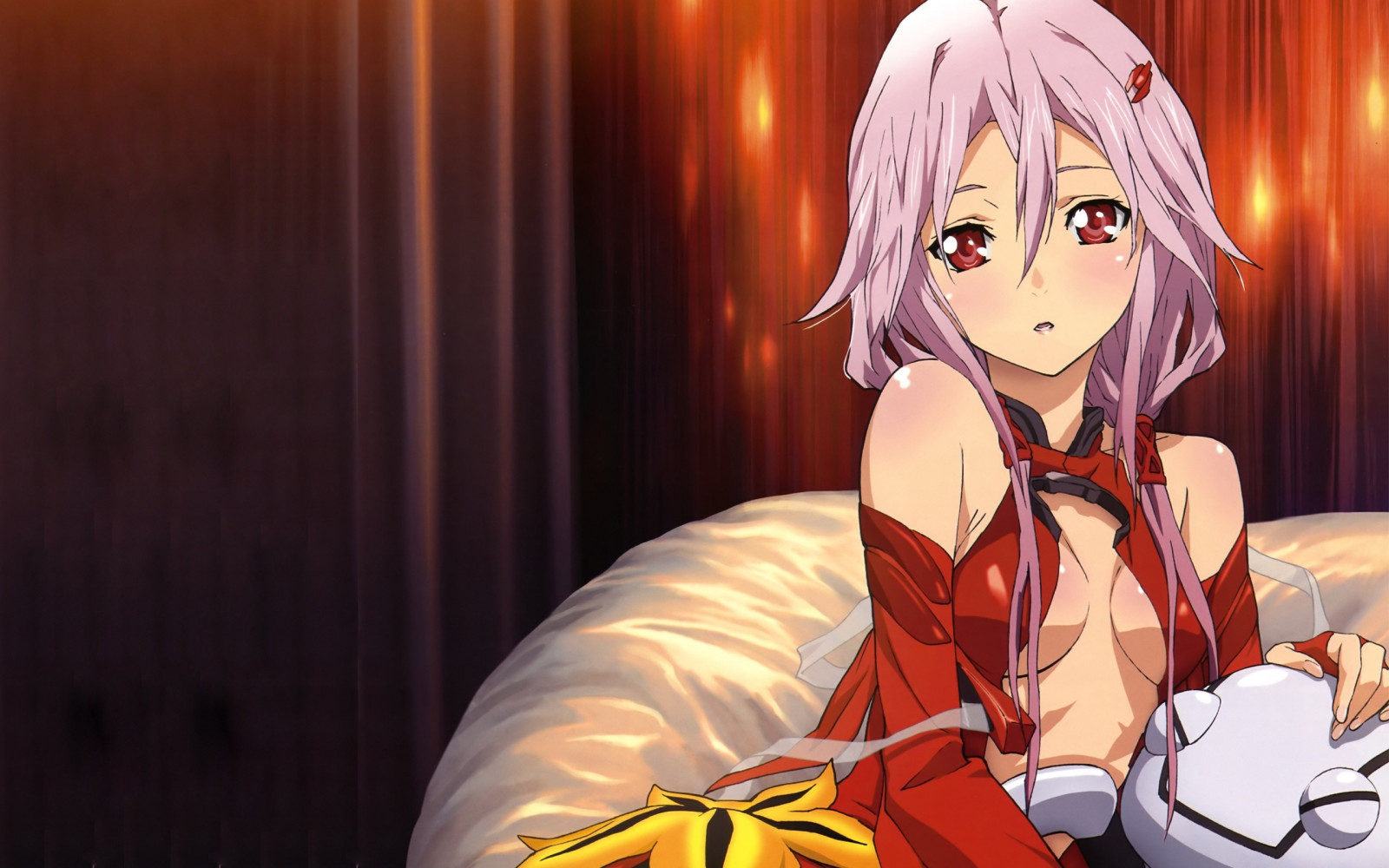 anime, anime dívky, Guilty Crown, Yuzuriha INORI, Snímek obrazovky, mangaka