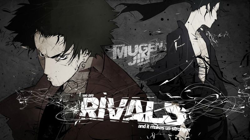 black, illustration, monochrome, poster, ART, Samurai Champloo black, illustration, monochrome, poster, ART, Samurai Champloo