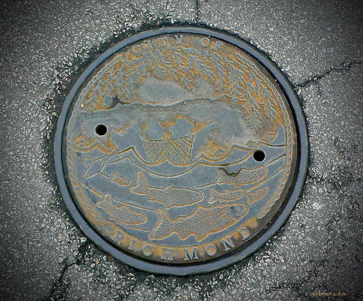 kruh, manholecover, Ryba, Richmond