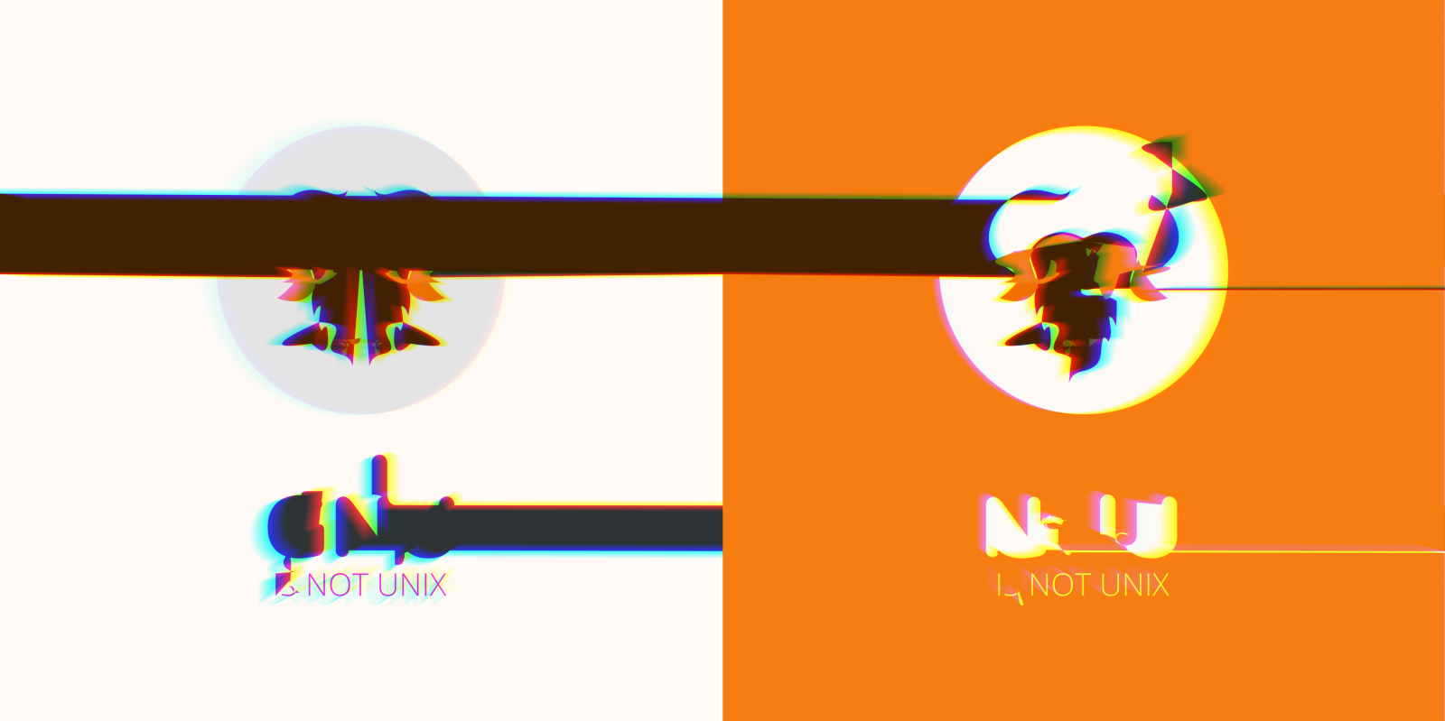 ilustrace, glitch art, text, logo, kreslená pohádka, Linux, značka, GNU, chromatická aberace, čára, font, produkt, diagram