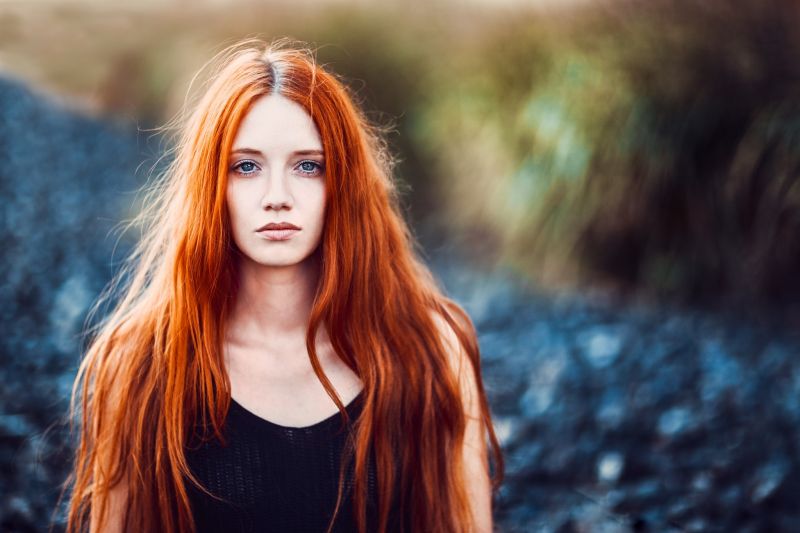 wanita,si rambut merah,model,potret,rambut panjang,merah