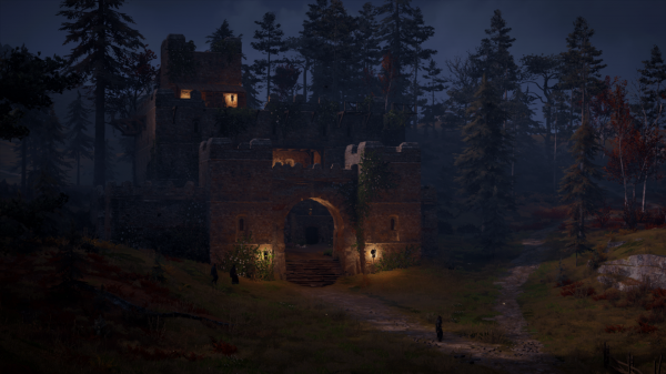 Assassin's Creed,Assassin's Creed Valhalla,night,Eivor Assassin s Creed Valhalla,forest,castle