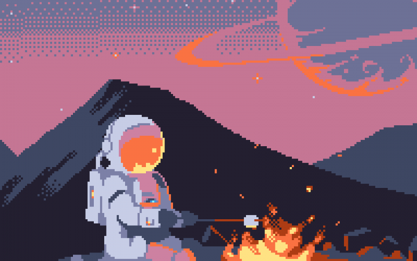planeta,prostor,hvězdy,ilustrace,pixel art,kreslená pohádka