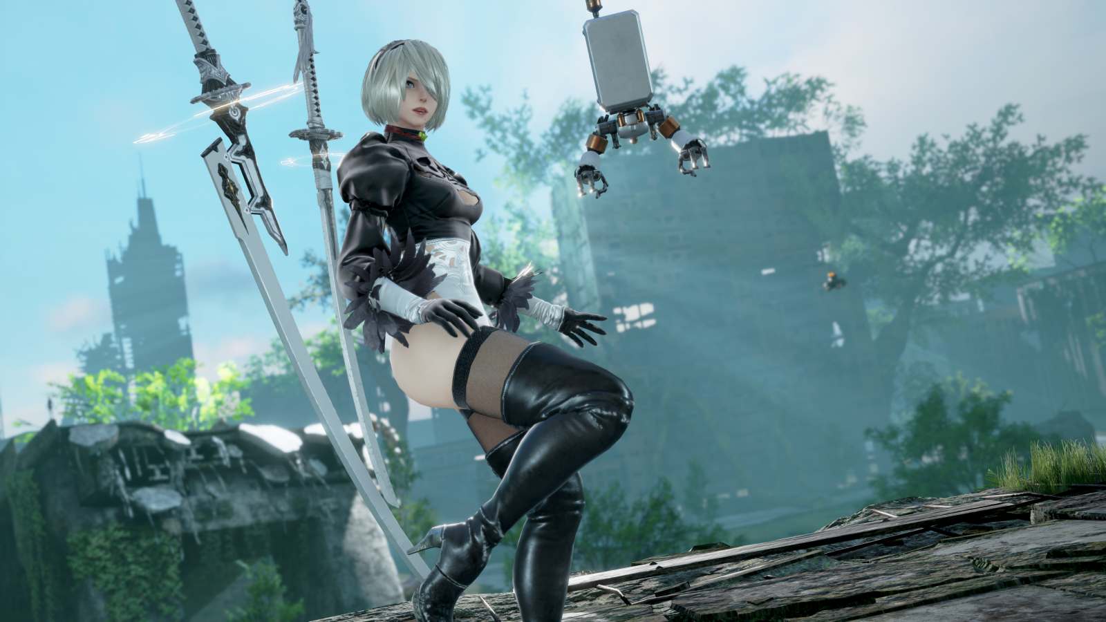 Soul Calibur IV, Soul Calibur 6, Nier Automaty, Vysoké podpatky boty, thigh high boots, 2B Nier Automata, Video herní postavy