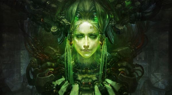 anime, artwork, green, science fiction, jungle, darkness