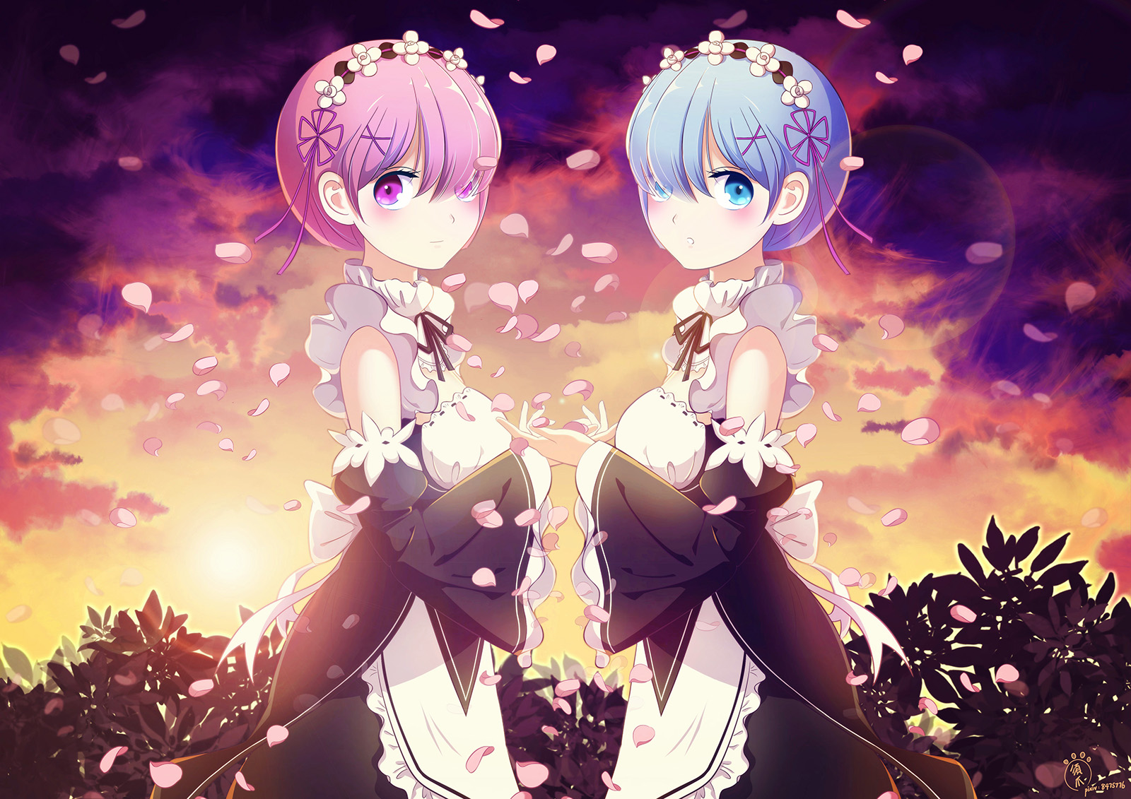 Wallpaper : anime girls, Re Zero Kara Hajimeru Isekai Seikatsu, Rem Re ...