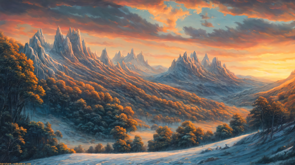 landscape, winter, snow, KarsiArt, Karsi, digital art