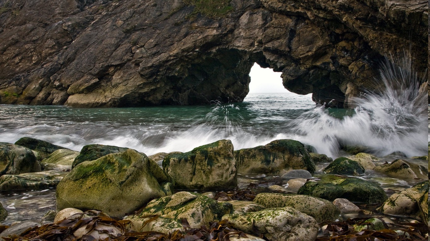 landskap, foss, hav, bukt, vann, stein, natur, shore, steiner, kyst, klippe, elv, villmark, strøm, dannelse, Terreng, Rask, 1366x768 px, geologi, Landform, geografiske funksjonen, kropp av vann, vann funksjonen