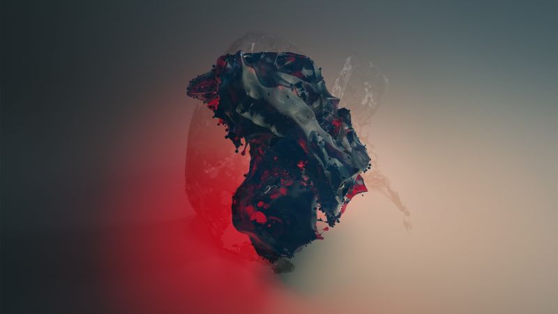 ilustrace, digitální umění, Červené, odraz, CGI, modrý ilustrace, digitální umění, Červené, odraz, CGI, modrý