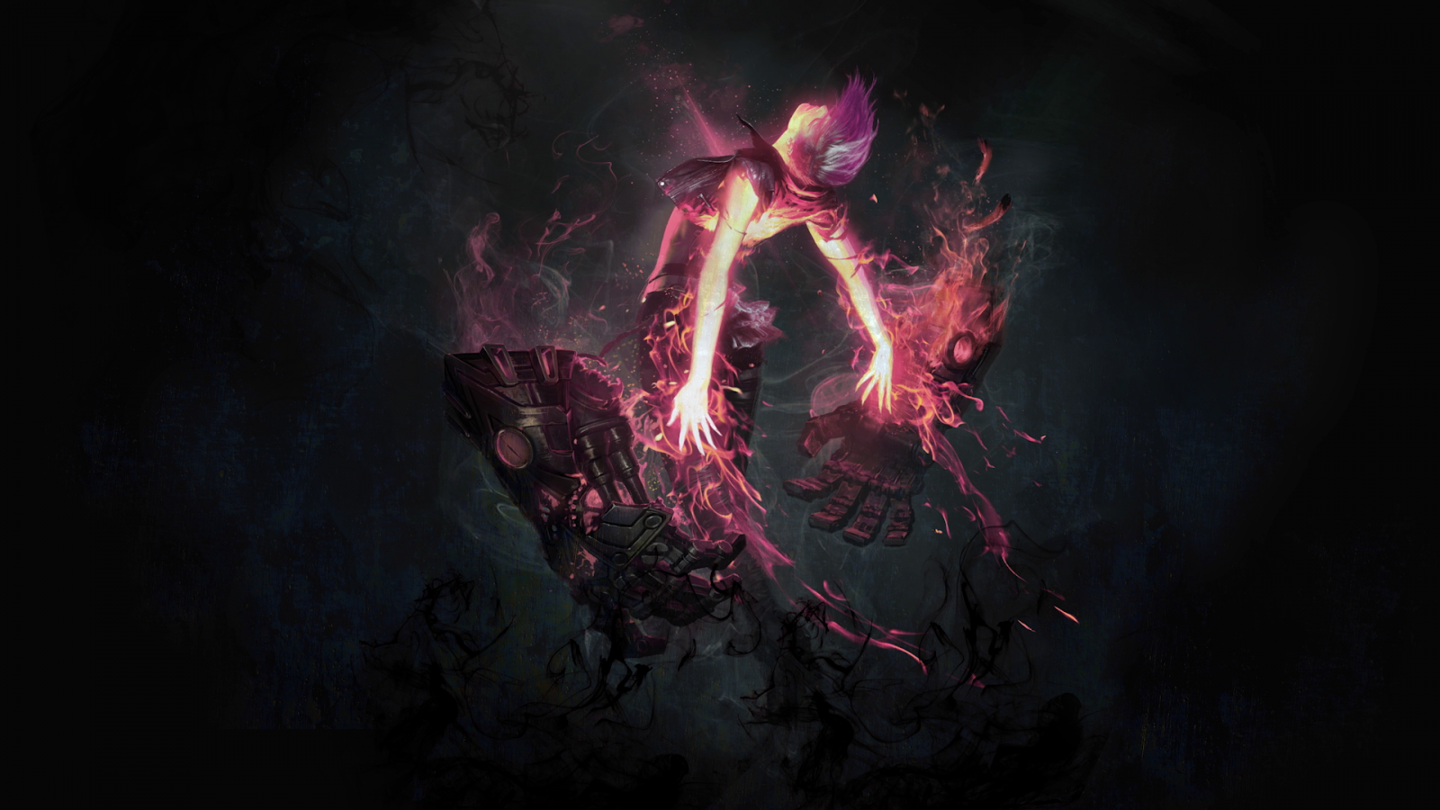 Liga af legender, brand, Vi League of Legends, flamme, mørke, skærmbillede, computer tapet, specielle effekter