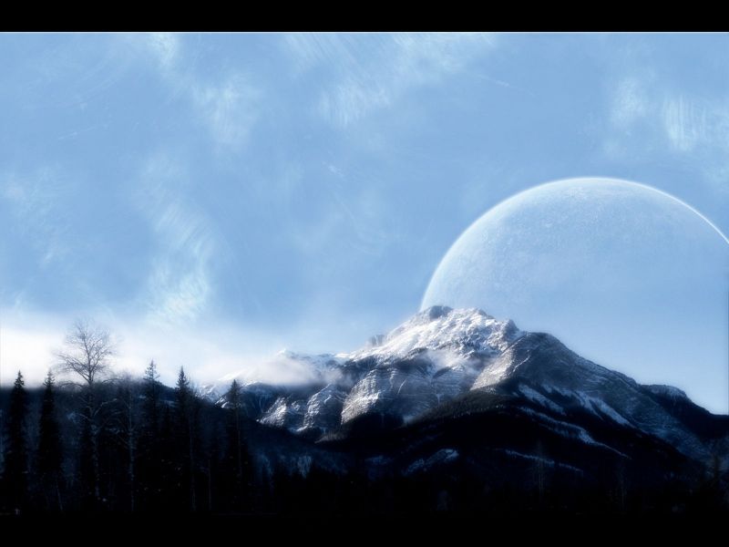 slunečnímu záření, fantasy umění, nebe, sníh, ráno, měsíční svit slunečnímu záření, fantasy umění, nebe, sníh, ráno, měsíční svit