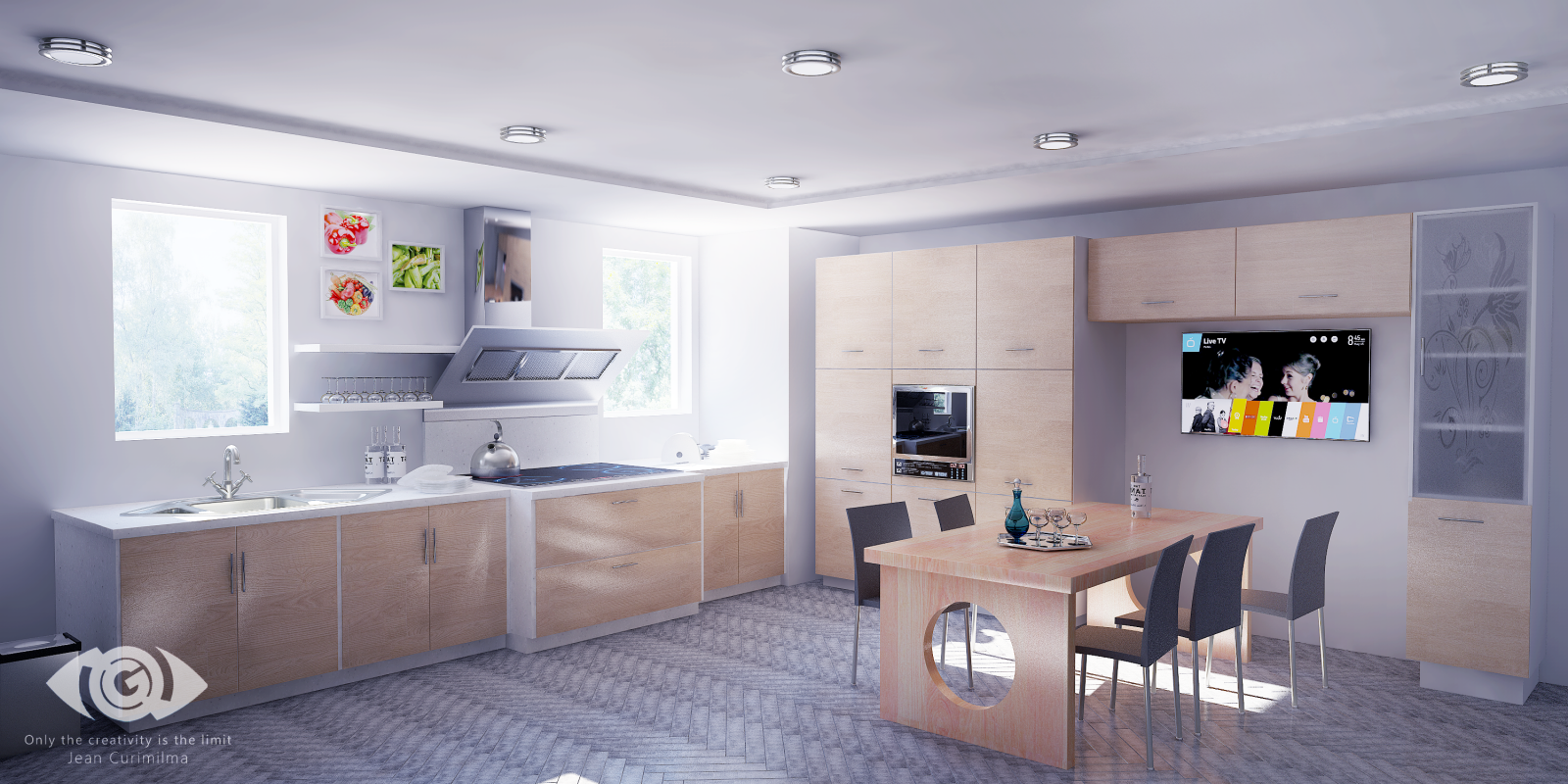 Wallpaper : kitchen, interior design, floor, home, condominium ...