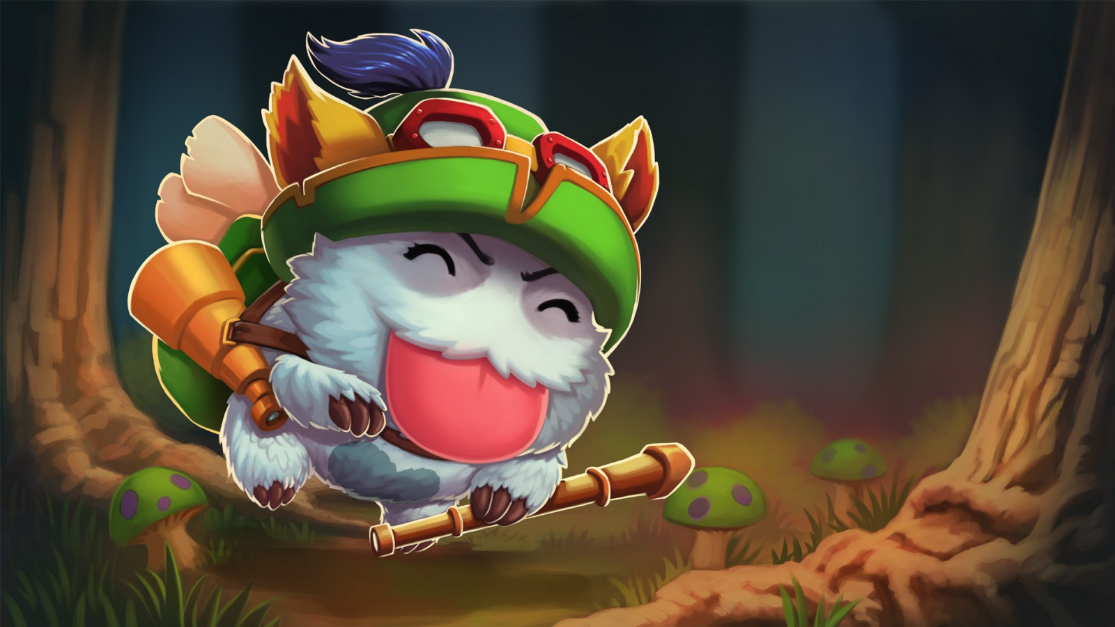 ilustrace, anime, League of Legends, kreslená pohádka, Poro, Teemo, Snímek obrazovky, počítač tapeta