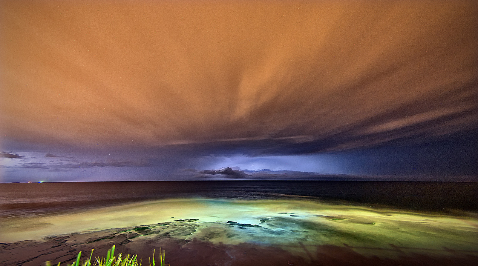 oceán, longexposure, bouřka, noc, pentax, bouře, steev, 1017mm, 5mins, barrackpoint, K200D, steveselbyphotography