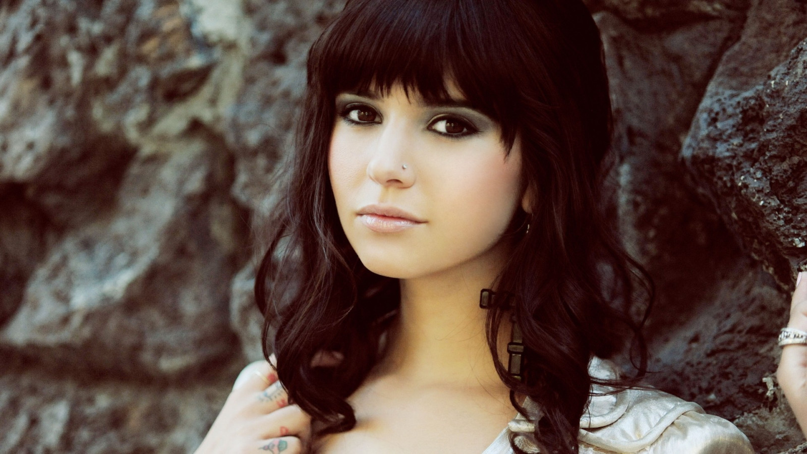 Wallpaper women outdoors, redhead, model, long hair, piercing