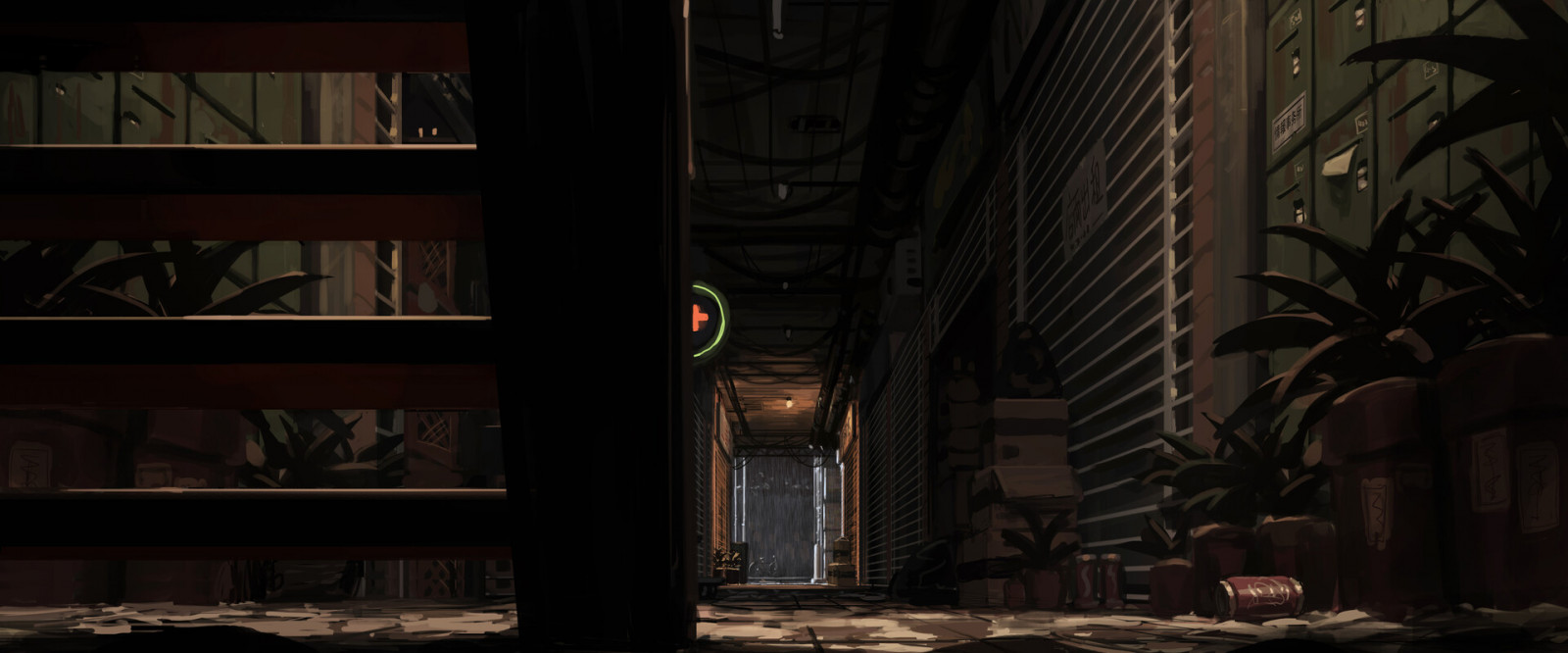 opera d'arte, arte digitale, corridoio, le scale