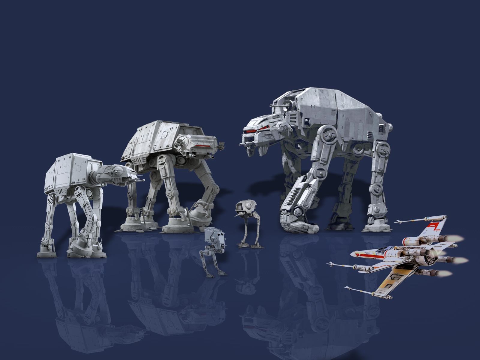 AT AT, AT AT Walker, AT ST, AT ST Walker, X wing