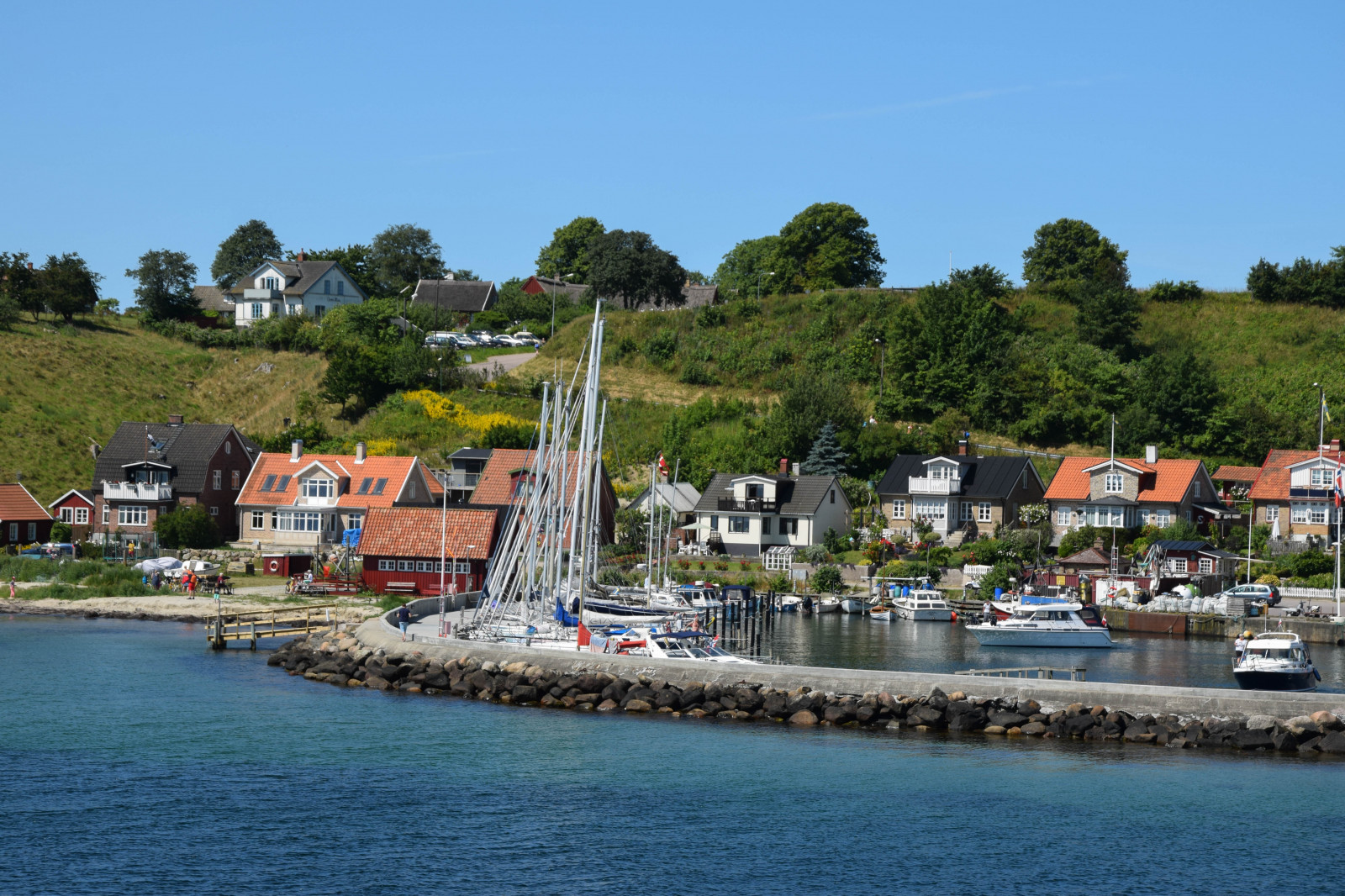 loď, moře, záliv, voda, jízdní kolo, nebe, vozidlo, mraky, pobřeží, řeka, přístav, město, ostrov, letní, Švédsko, dok, dovolená, Marina, Pohled, oceán, lodě, resund, sk ne, venkov, přístav, domy, b dehet, Landskrona, bl nebe, ven, Hven, zátoka, lodičky, vodní
