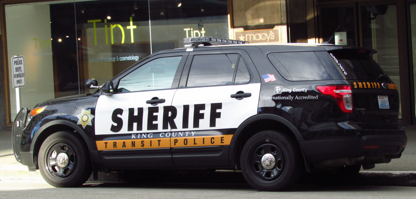Seattle, Brod, centrum, metro, policie, tranzit, SUV, vymáhání práva, Kingcountymetro, Policeinterceptor, Kingcountysheriff, Kcso