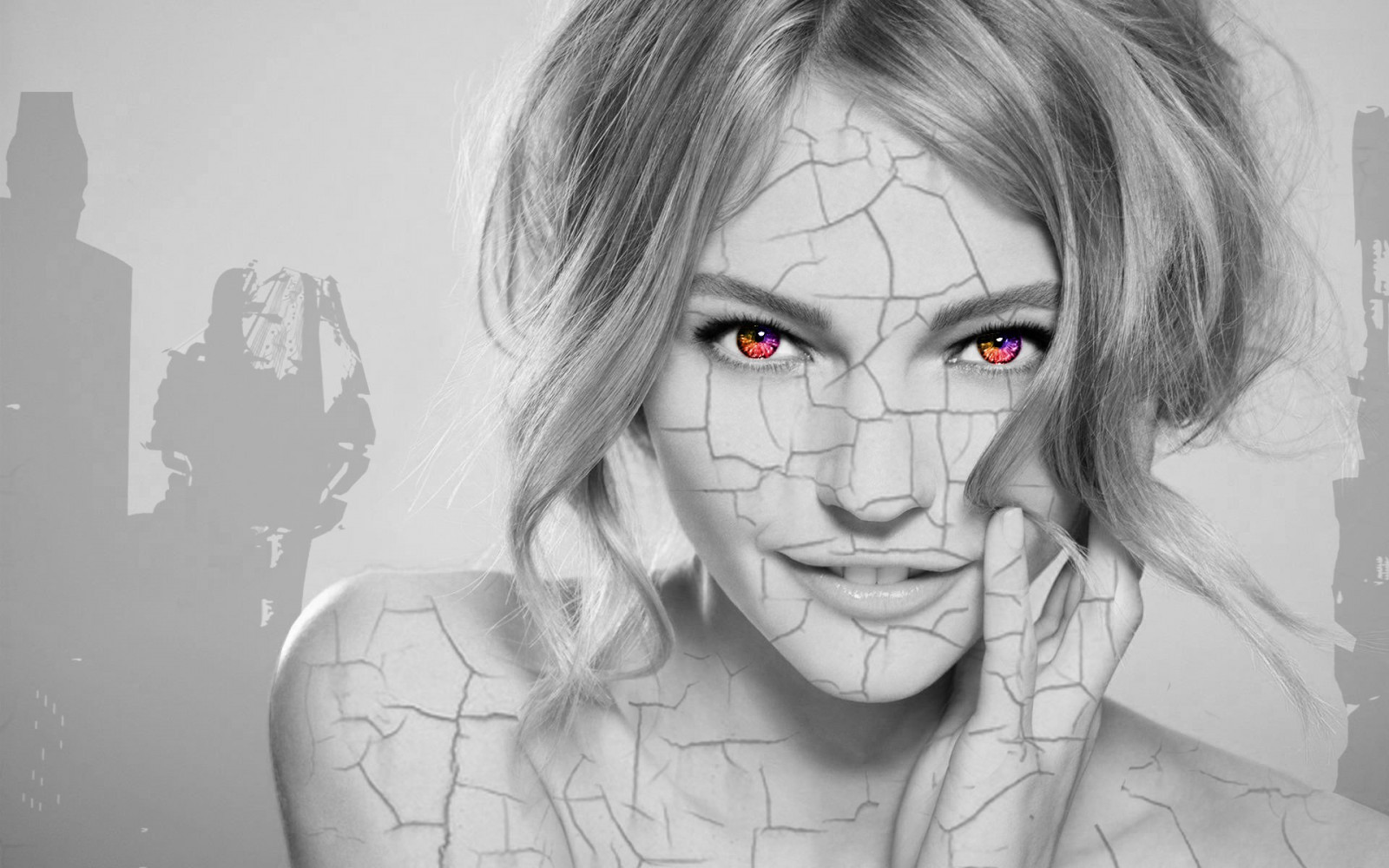 tvář, výkres, bílý, ilustrace, ženy, černobílý, portrét, selektivní barevné, červené oči, hlava, UMĚNÍ, oko, skica, Černý a bílý, monochromatické fotografování, orgán, postava výkres