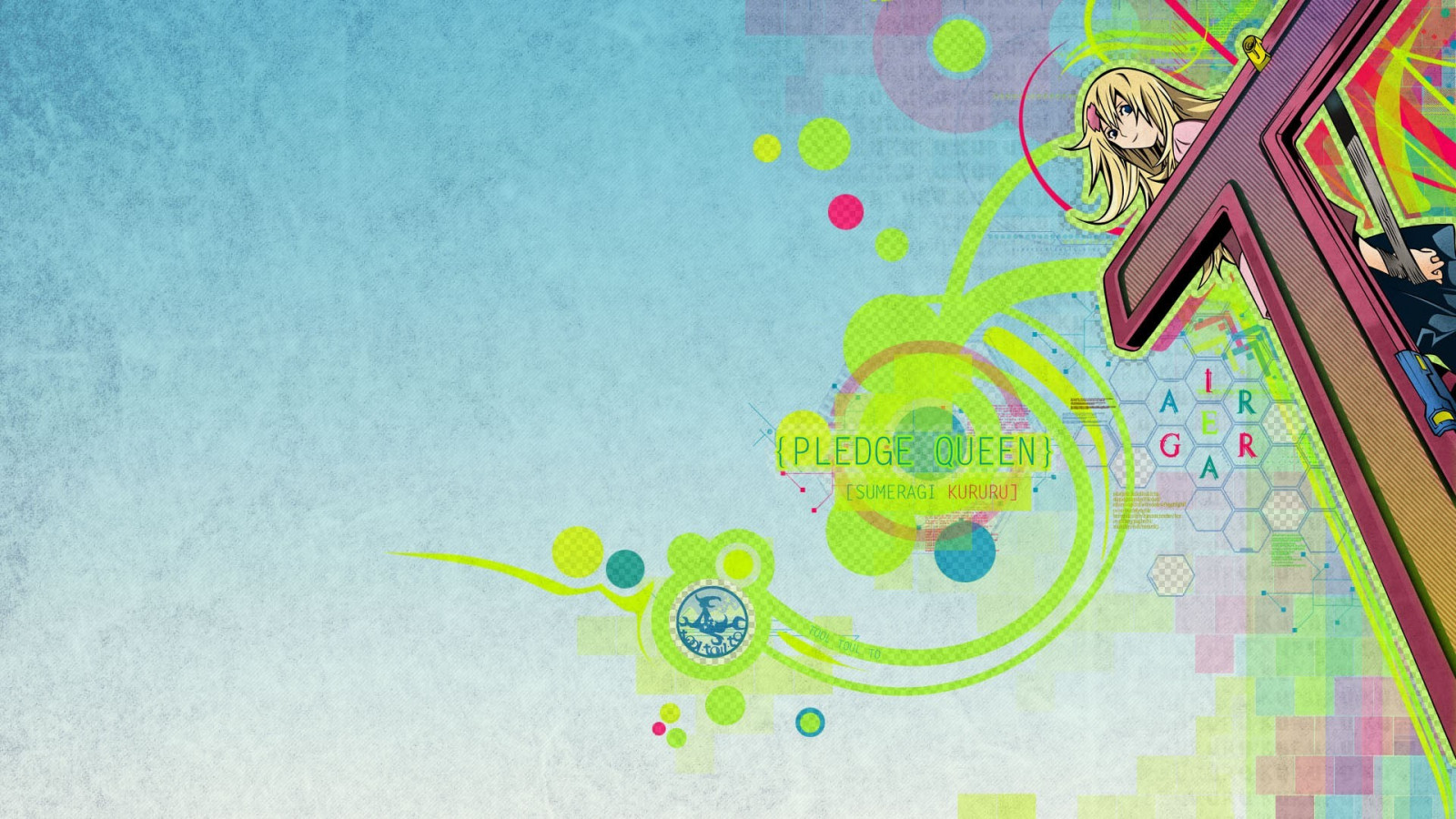 disegno, illustrazione, anime girls, cerchio, Air Gear, sumeragi Kururu, linea, immagine dello schermo