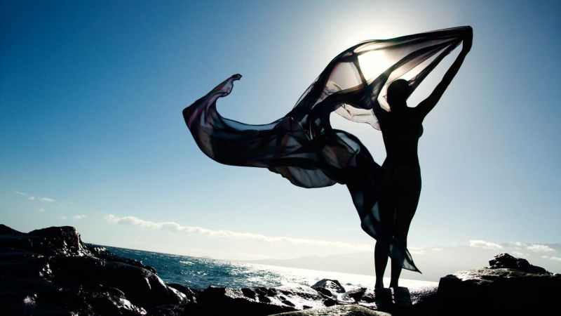 sport-, vrouw, schaduw, jumping, silhouet, avontuur sport-, vrouw, schaduw, jumping, silhouet, avontuur