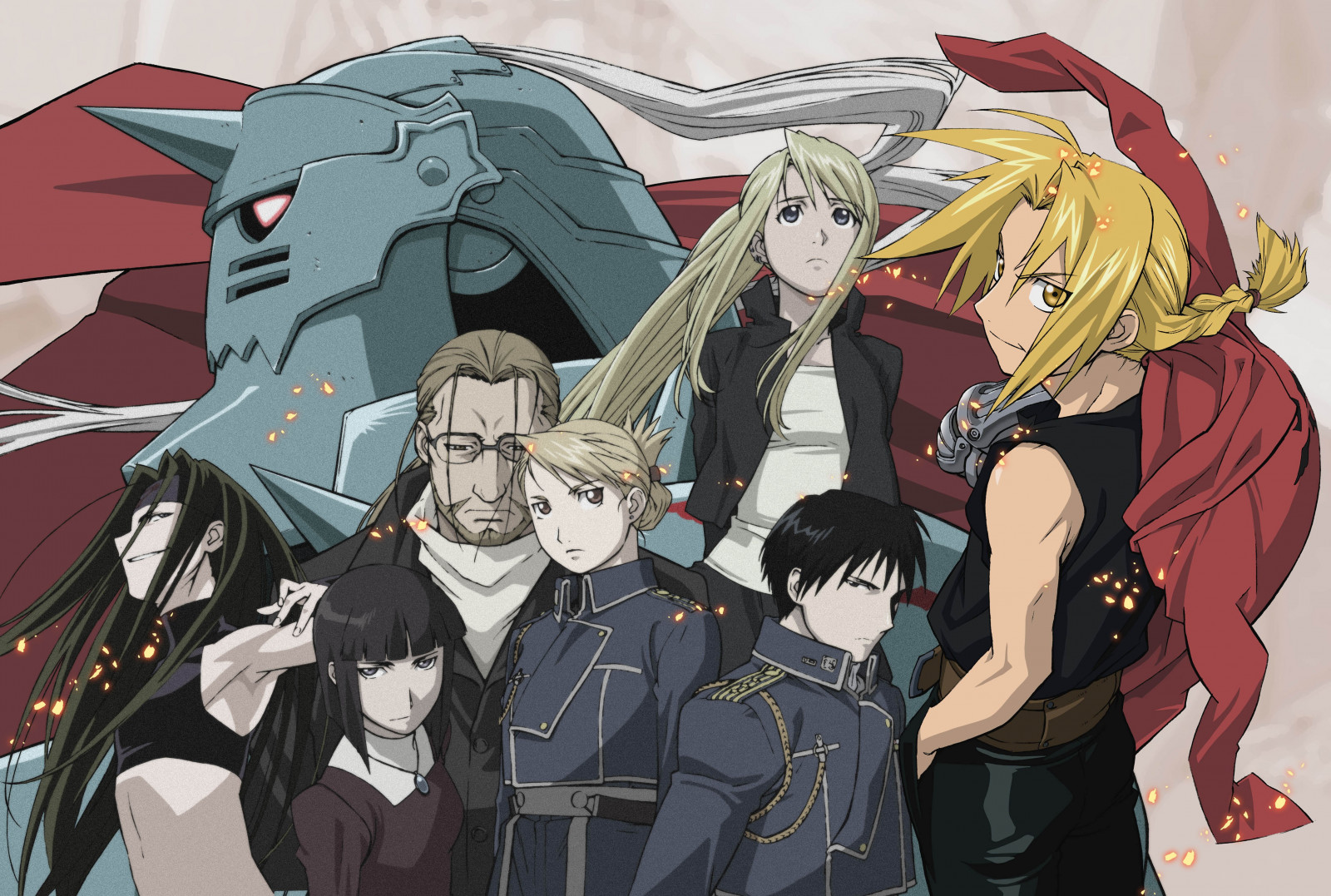 ilustrace, anime, kreslená pohádka, Elric Edward, Full Metal Alchemist, komiks, Roy Mustang, Závist, Elric Alphonse, Riza Hawkeye, mangaka, komiks