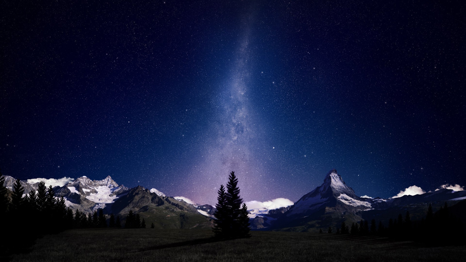 1920x1080 px, hora, noc, nebe, prostor, hvězdy