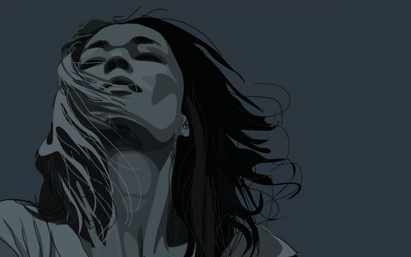 Gesicht, Zeichnung, Illustration, einfarbig, Karikatur, Frau Gesicht, Zeichnung, Illustration, einfarbig, Karikatur, Frau
