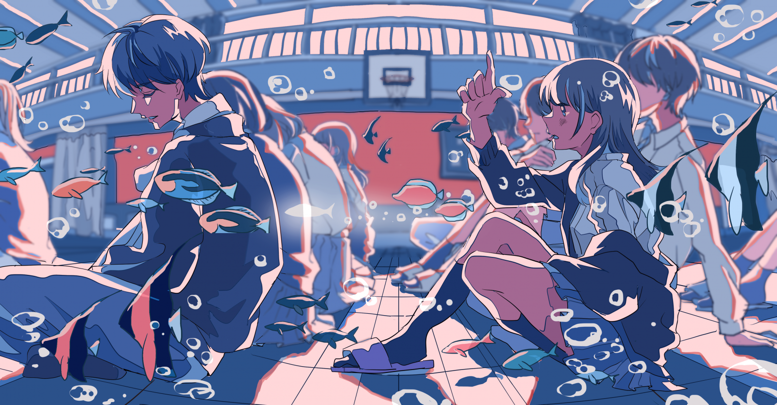 anime, krajina, bublina