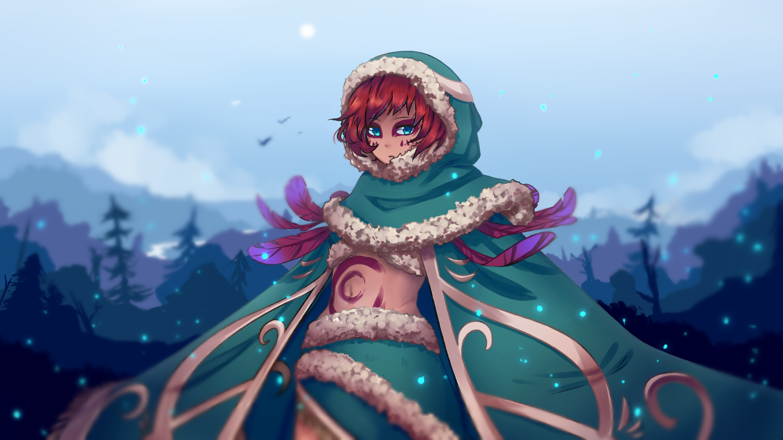 videohry, ženy, Battlerite, Poloma, břicho, pláštěnky, blu oči, Poloma Battlerite