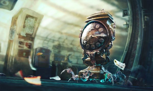 artwork,surreal,ART,screenshot,fantasy art,clocks