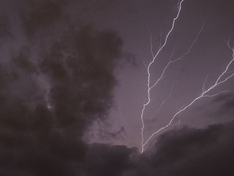 nat,himmel,skyer,lyn,storm,aften