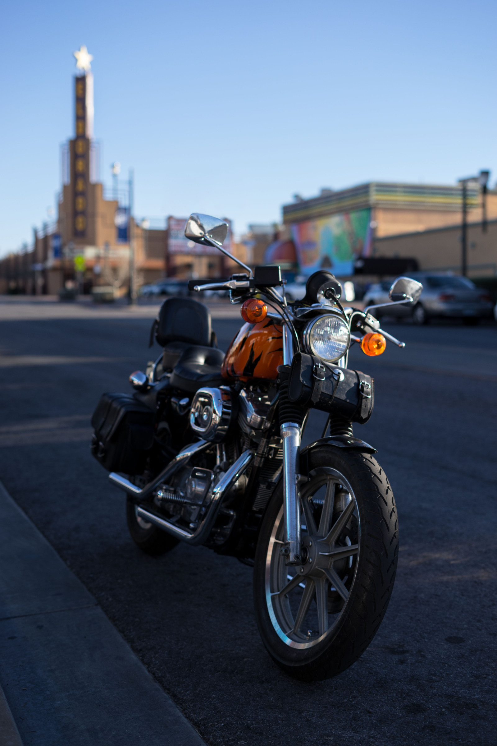 ulice, voda, auto, jízdní kolo, motocykl, vozidlo, tygr, nádrž, odpoledne, Harley, DELFÍNI, 1989, kolo, Davidson, sportster, 883, Henderson, el, motocyklové, pozemní vozidla, automobil make