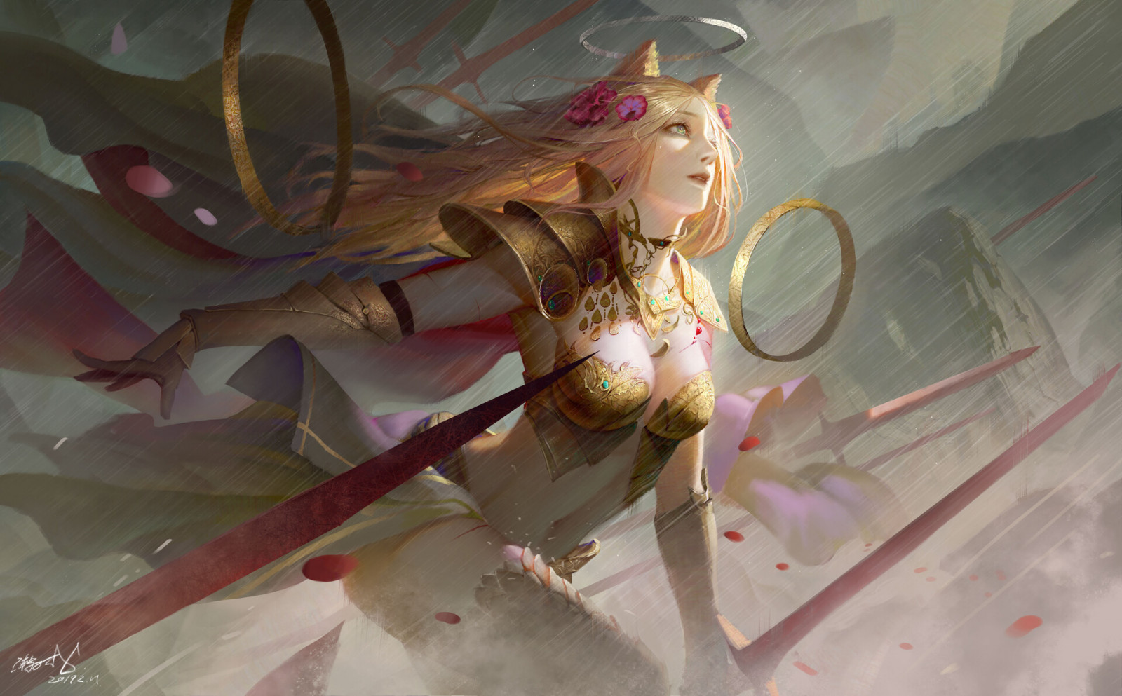 umělecká díla, fantasy umění, fantasy dívky, ženy, brnění